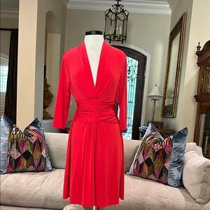 Elegant Red Wrap Dress